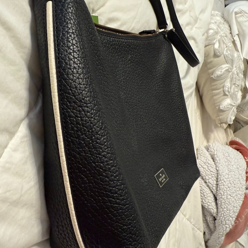 Kate Spade Black Shoulder Bag with white seam on sides